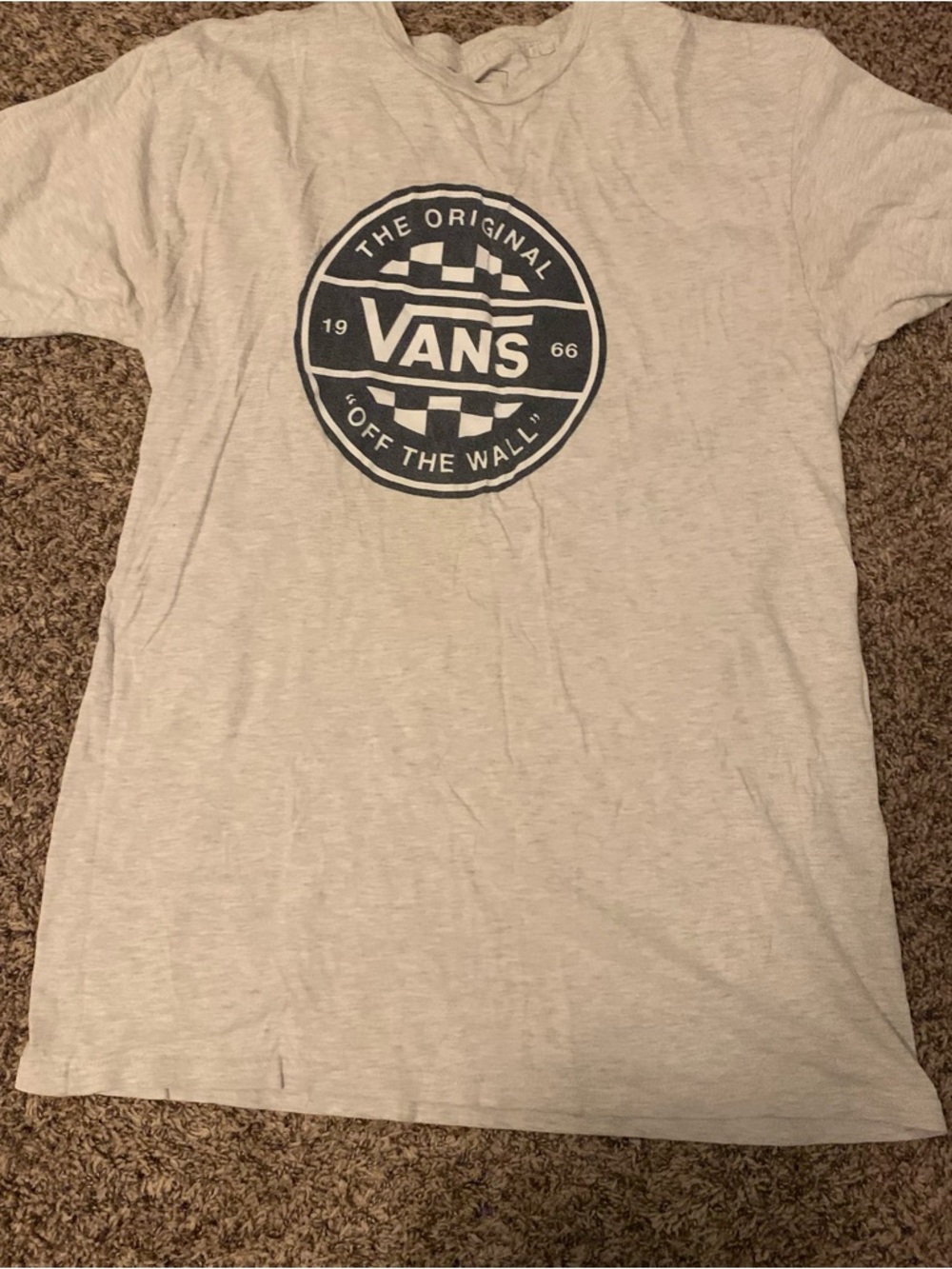 Vans Men’s Light Gray Tee with Navy Logo